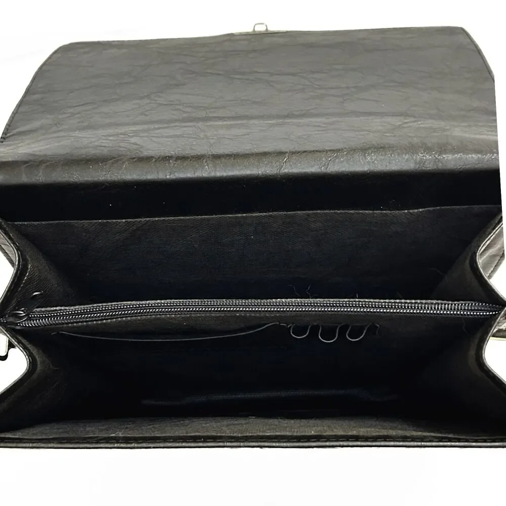 Turkish National Police Black Vertical Briefcase Crossbody Messenger Bag